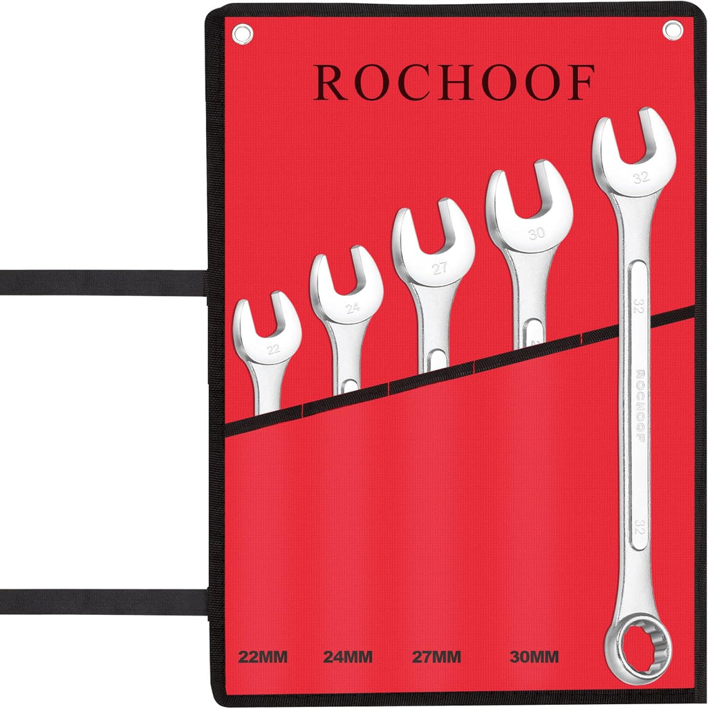 33-Piece Chrome Vanadium Steel Combination Wrench Set with Rolling Pouch Z411