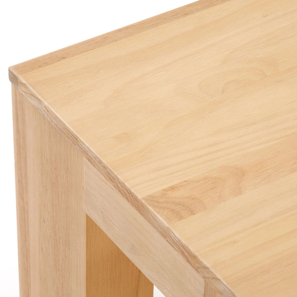 Modern Rectangular Coffee Table with Shelf, Solid Wood 2 Tier N5274